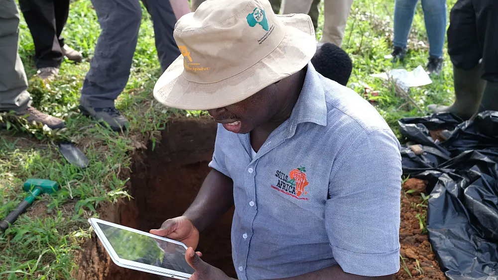 "Fieldwork demonstration at Soils4Africa 2023 Annual Project Meeting in Ghana. "