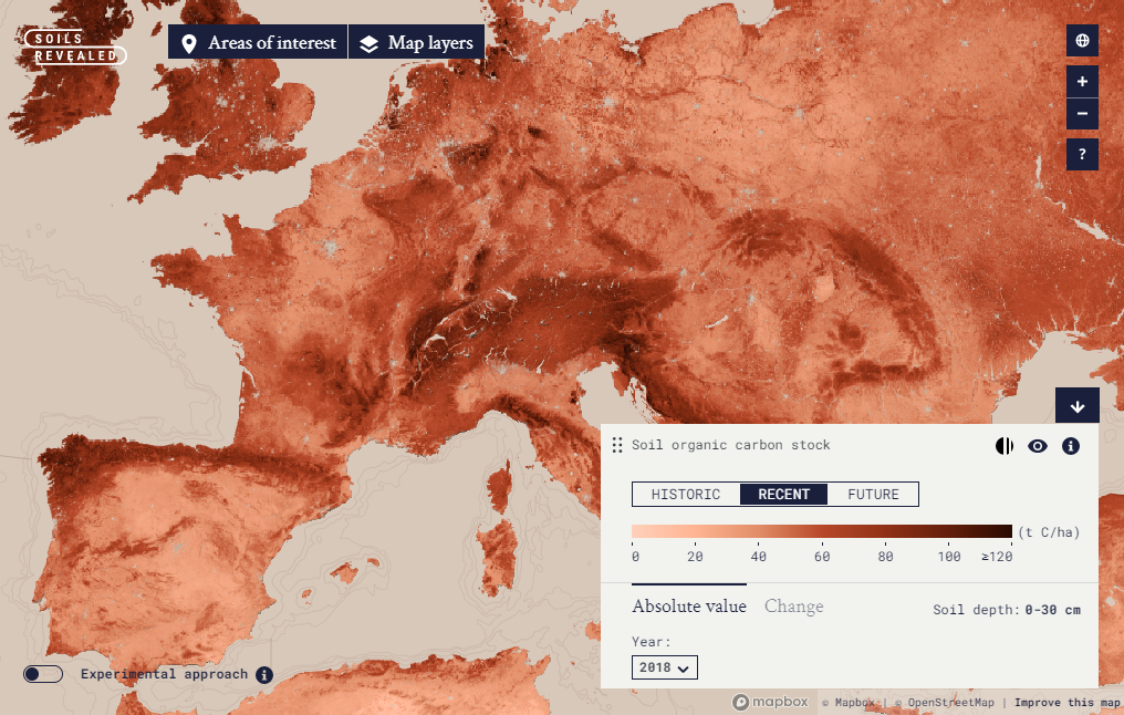 Map showing carbon density