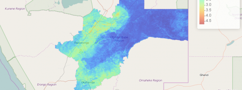 Soil organic carbon stock map of the Otjozondjupa Region in Namibia Soil organic carbon stock map of the Otjozondjupa Region in Namibia