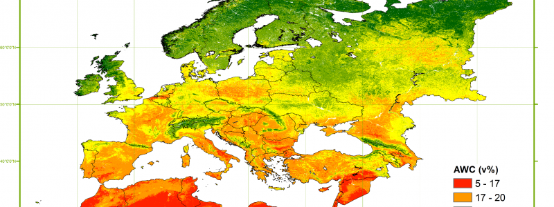 Plant-available water holding capacity (v%) of the soil fine earth over 2m depth PAWHC