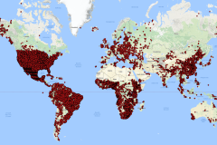 Location of profile/point locations (WoSIS snapshot 2016)