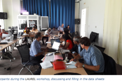 Participants during the LAUREL workshop, discussing and filling in the data sheets