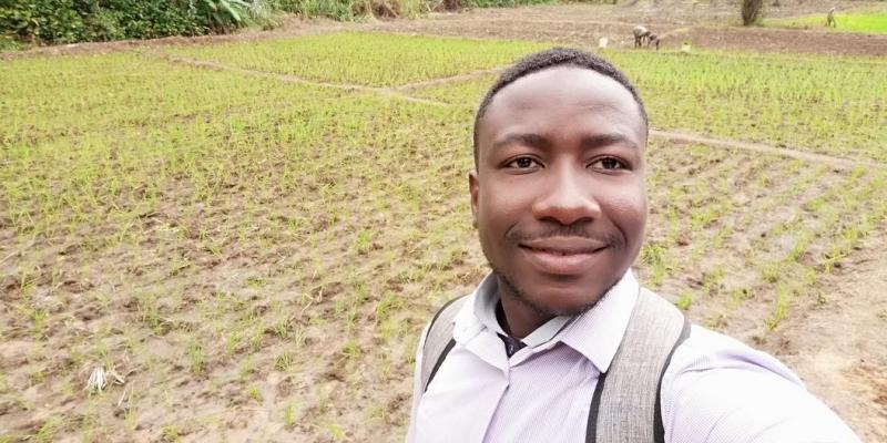 FERARI project on-farm rice experiment field at Mampong, near Kumasi, Ghana. 