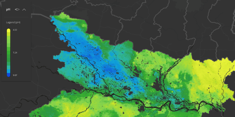 soil pH map of a region in India