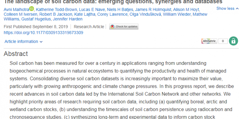 The landscape of soil carbon data: emerging questions, synergies and databases