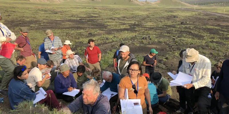 The WRB working group in action during the Mongolia excursion in 2019
