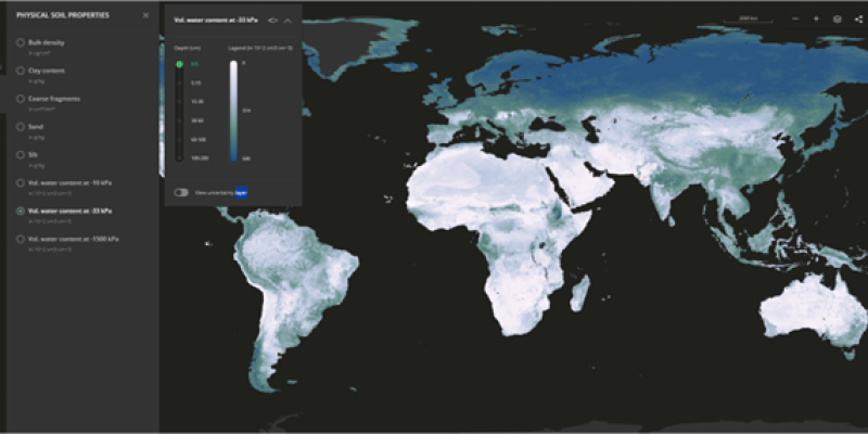 Screenshot of SoilGrids/WoSIS platform (see https://soilgrids.org/)